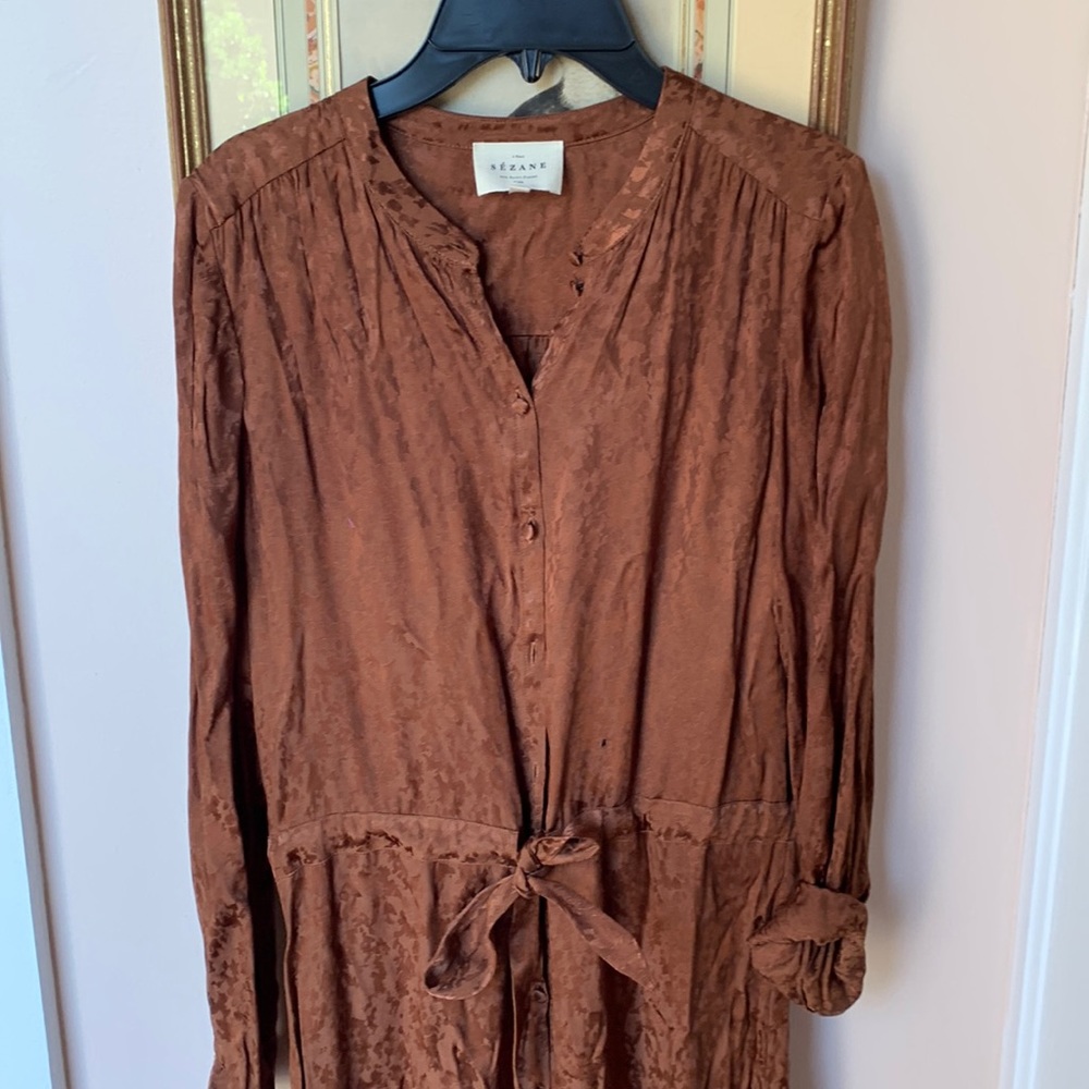 Midi silk Sezane shirt dress size 36/ a